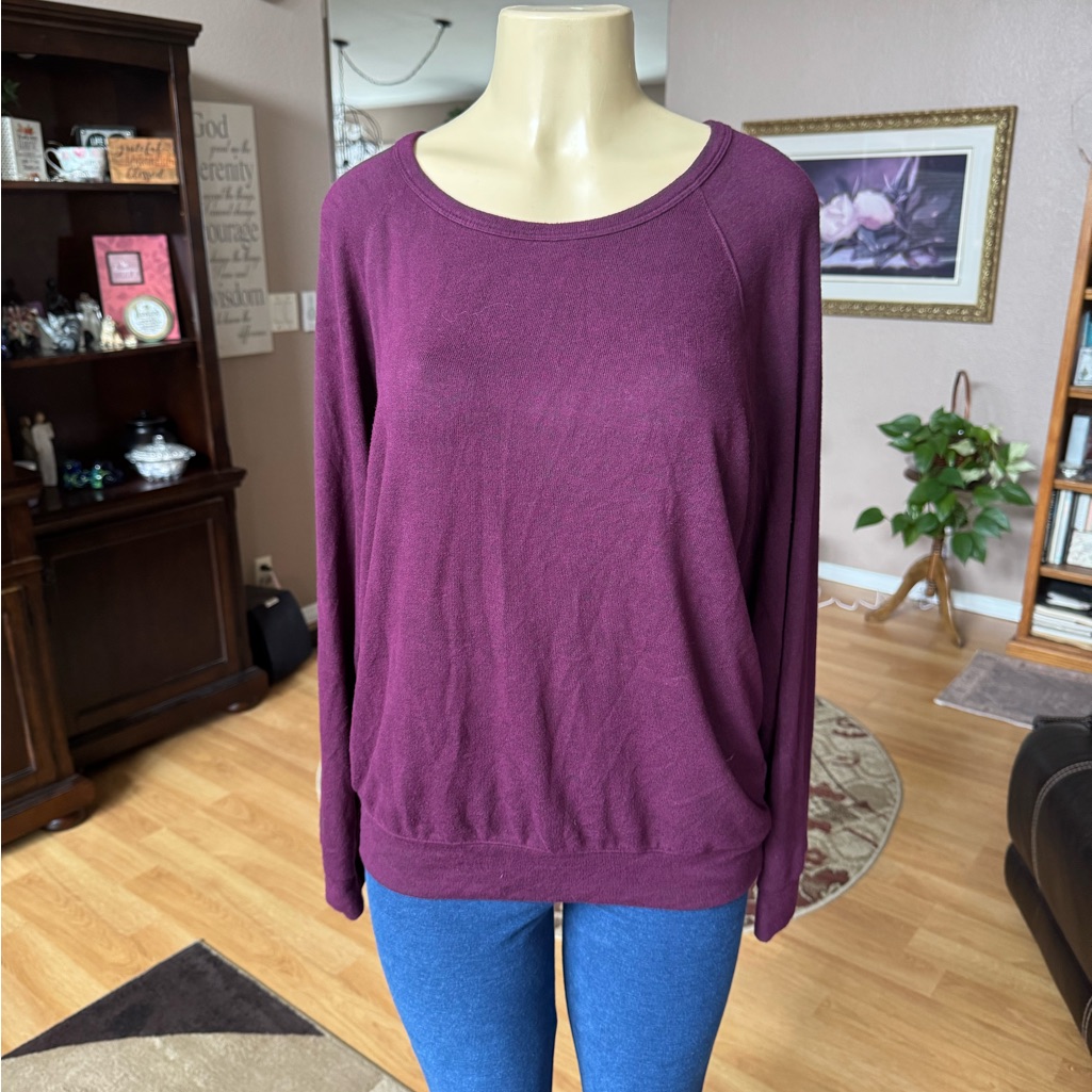 Buffalo David Bitton Burgundy Long Sleeve Sweatshirt-Size L